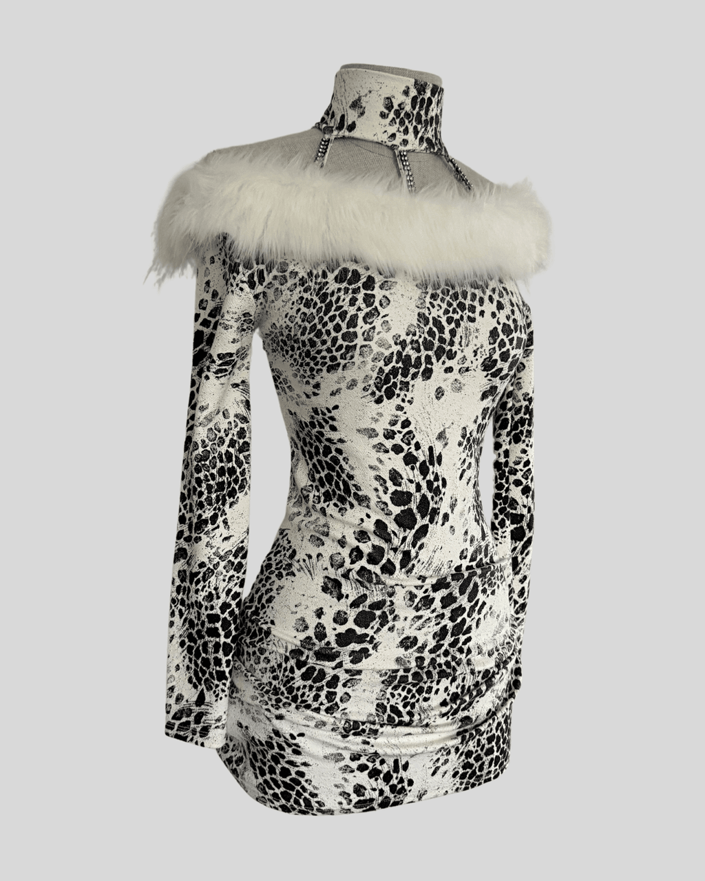 Vintage Leopar Desenli Elbise