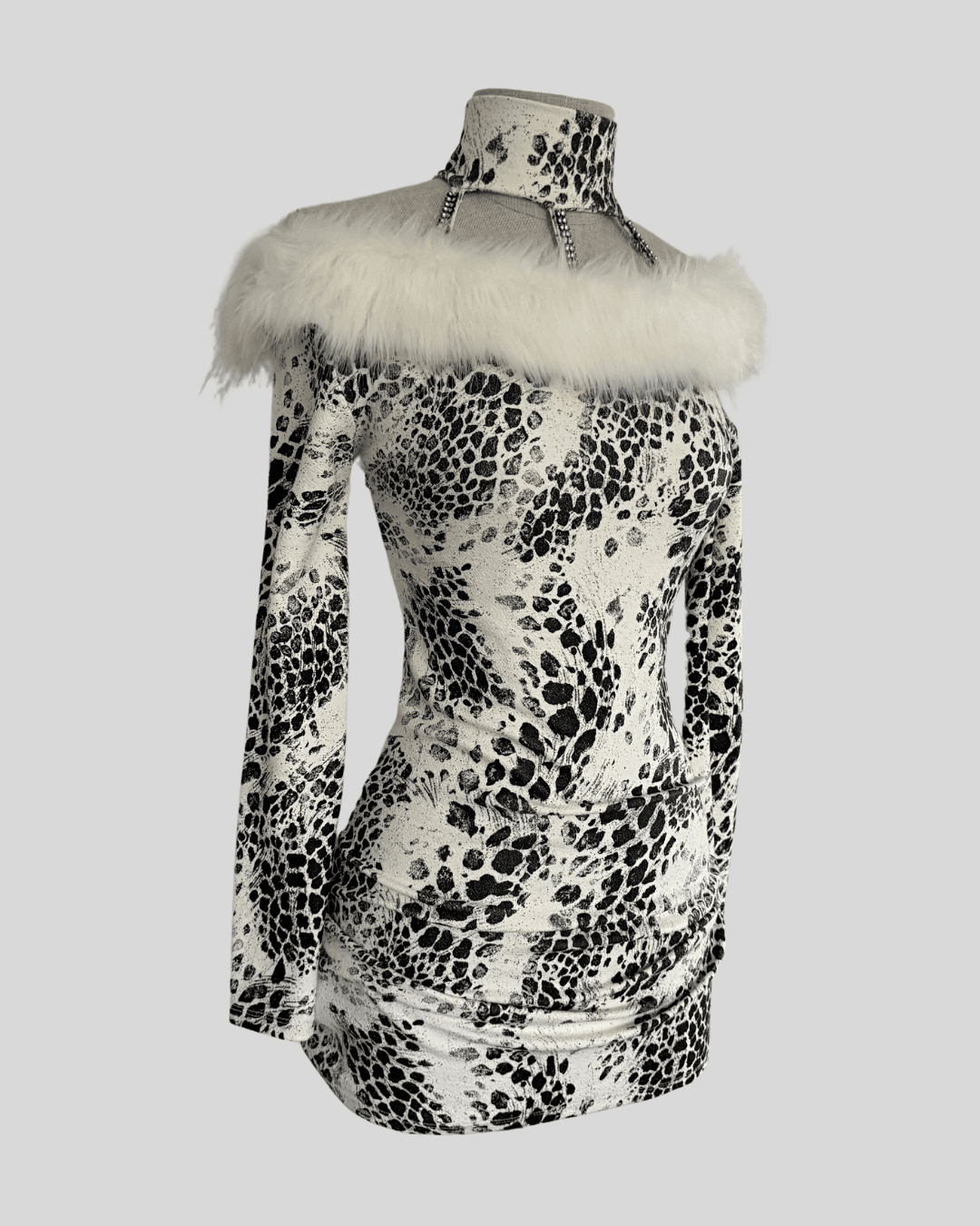Vintage Leopar Desenli Elbise