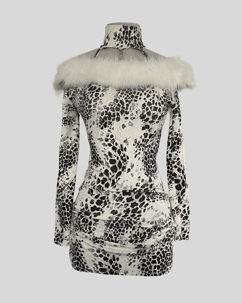 Vintage Leopar Desenli Elbise