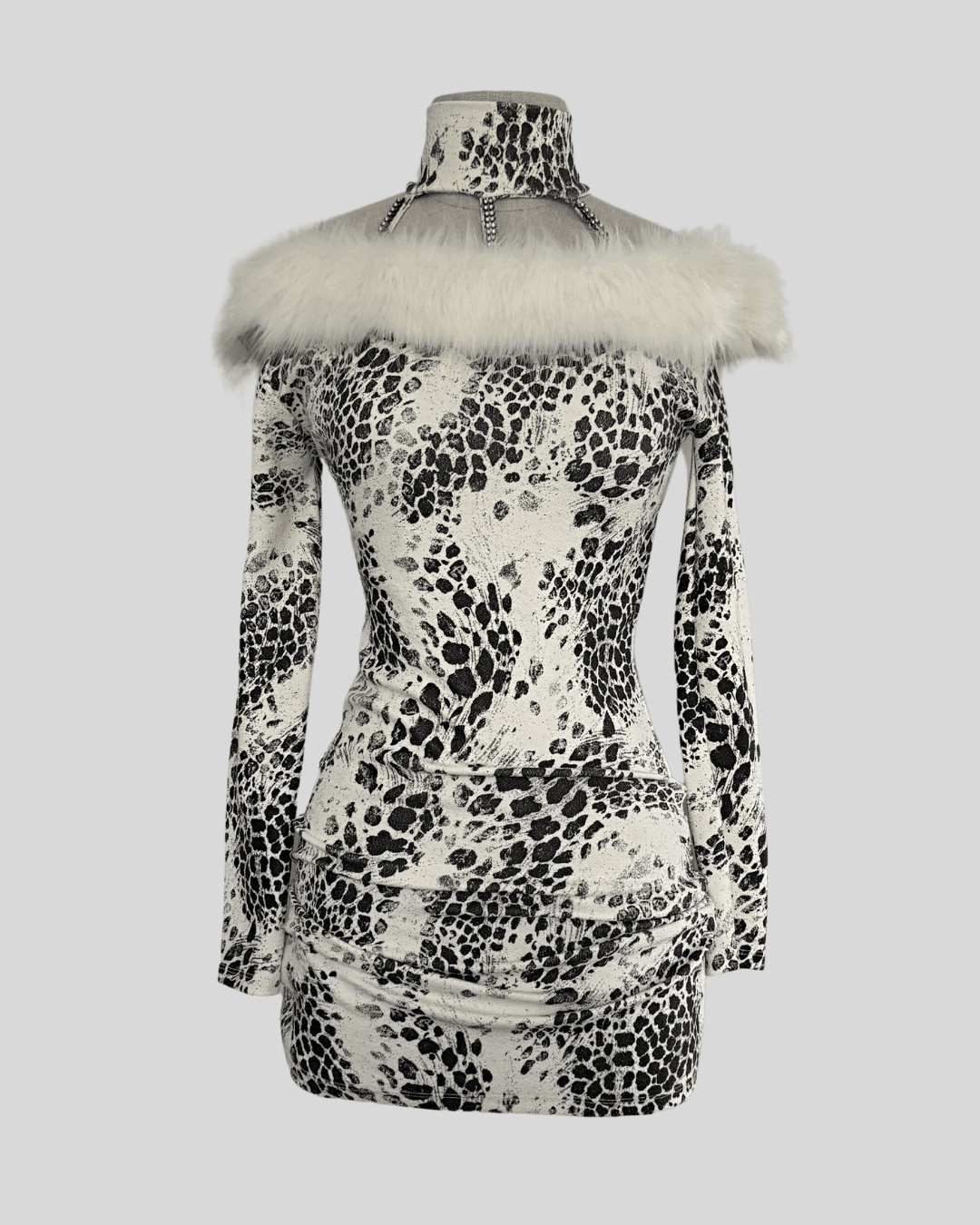 Vintage Leopar Desenli Elbise