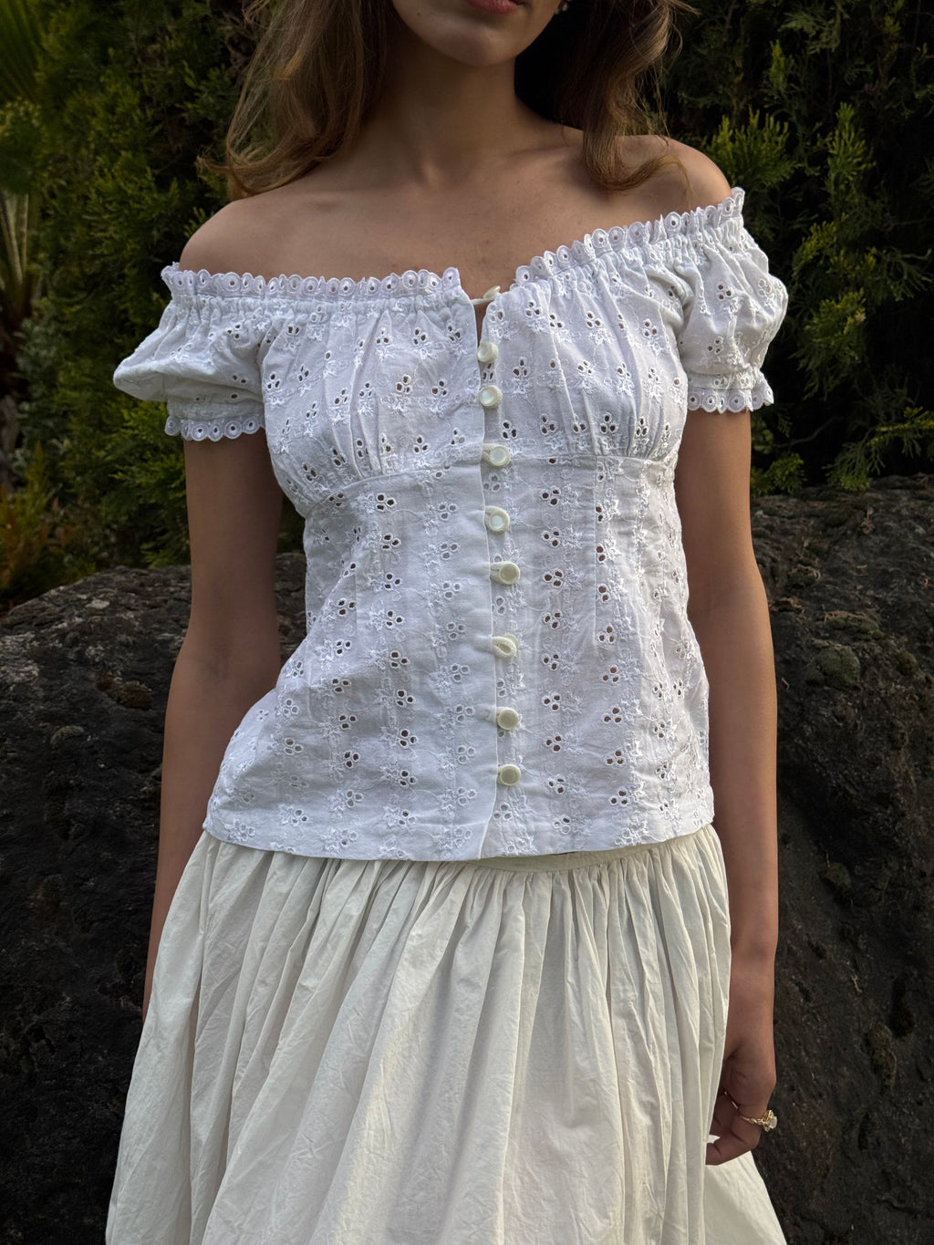 Scallop Button Blouse