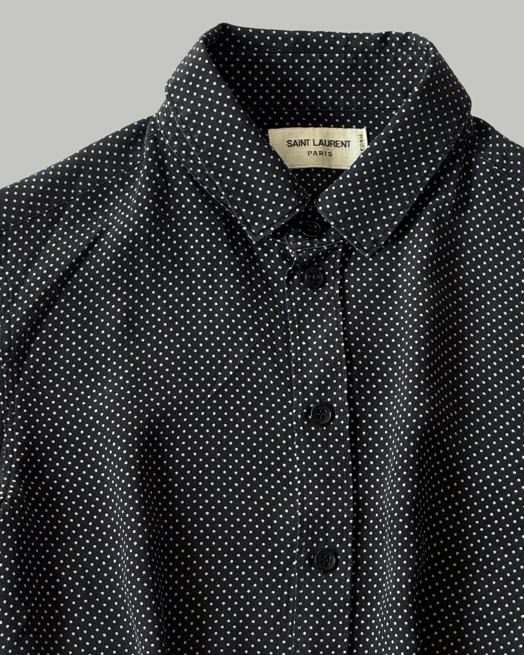 Saint Laurent Puantiye İpek Gömlek