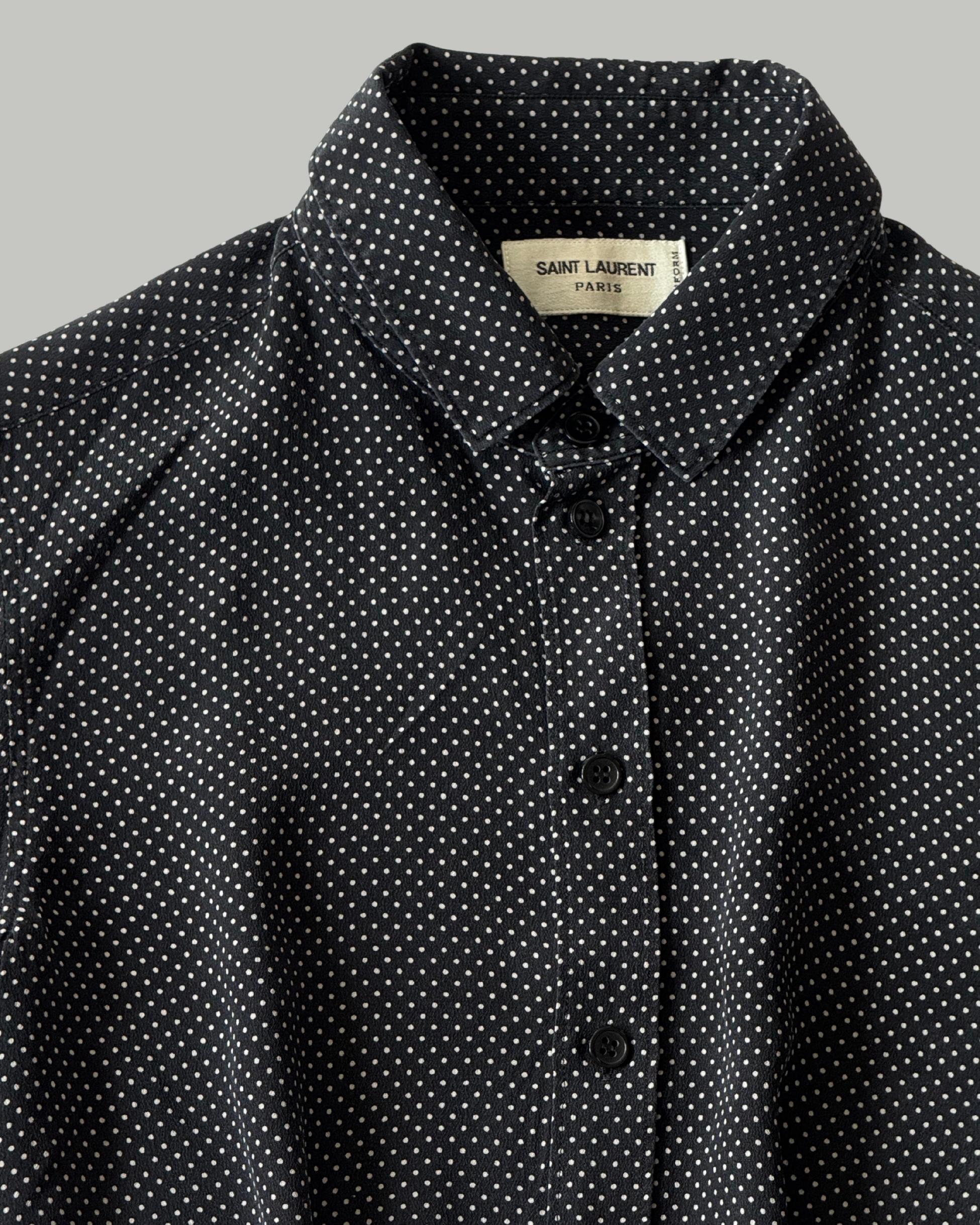 Saint Laurent Puantiye İpek Gömlek