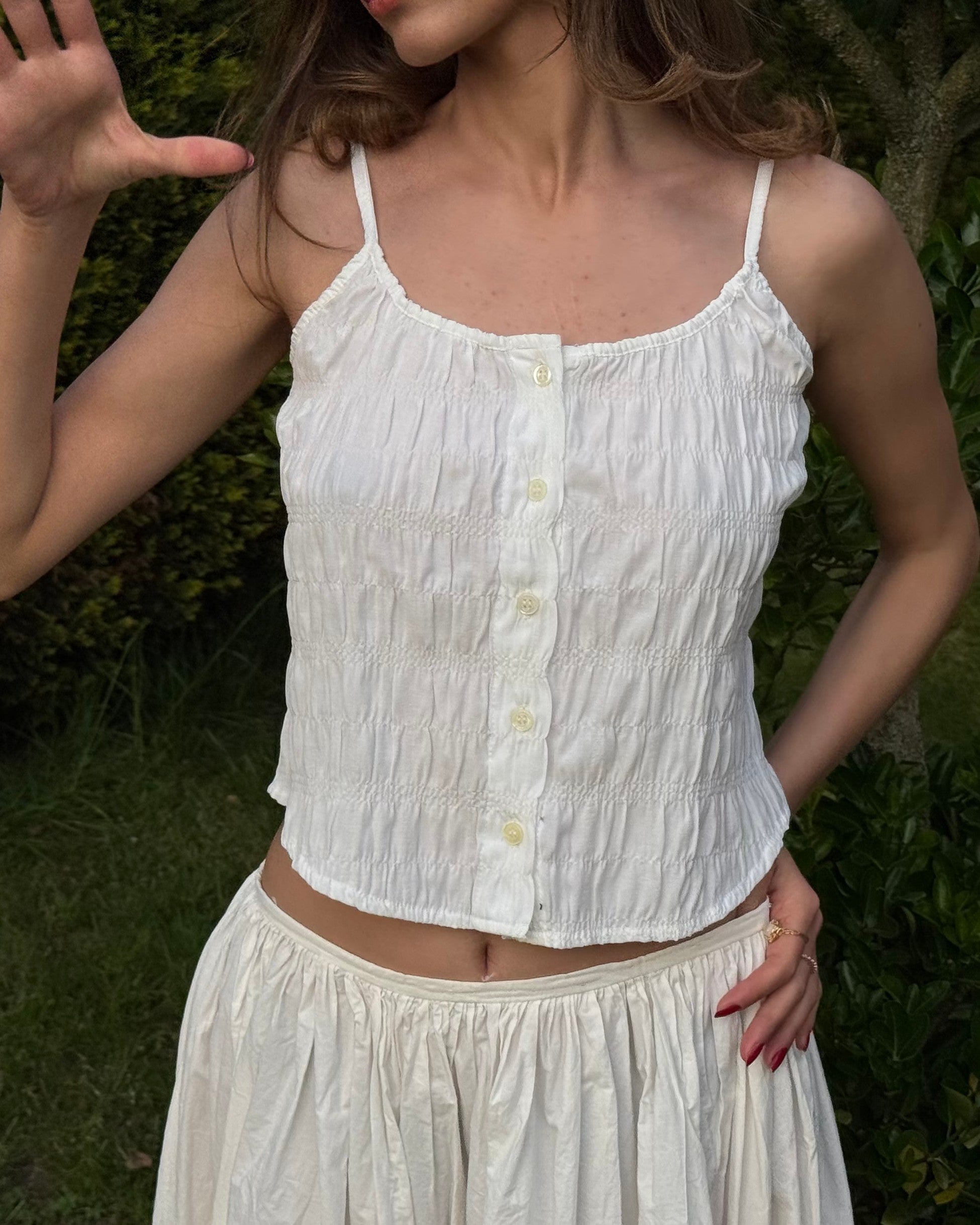 Gathered Detailed Strappy Top
