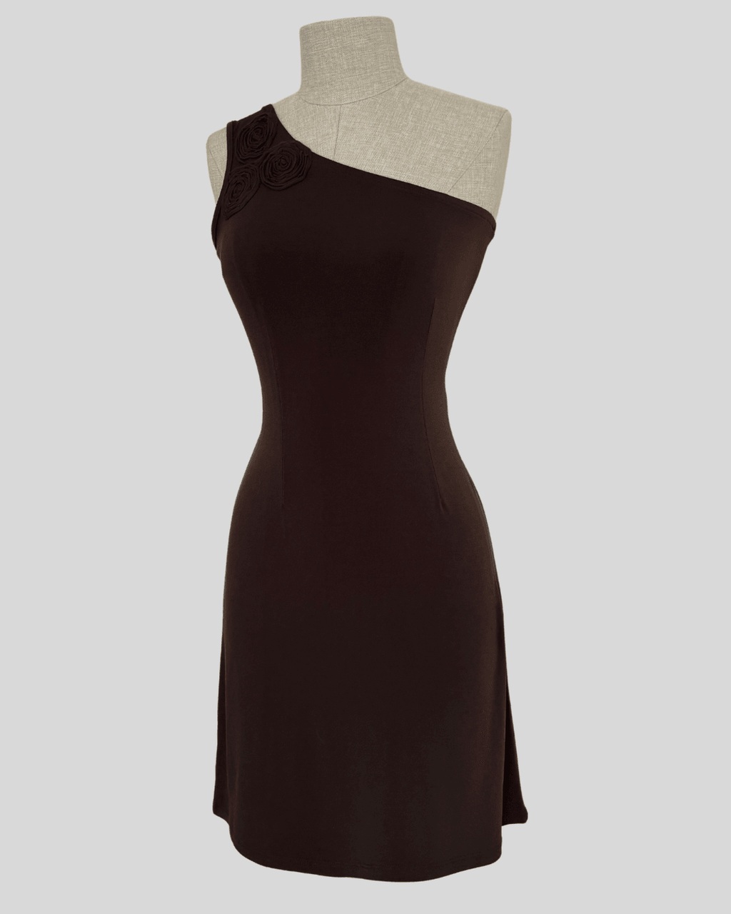 One-Shoulder Brown Dress