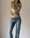 Leopard Print Sleeveless Blouse