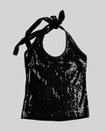 Halter Neck Black Blouse