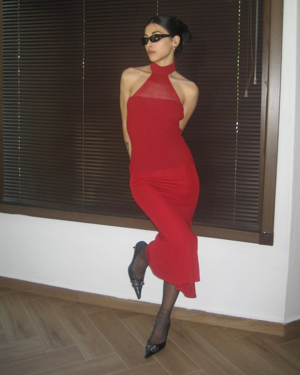 Kırmızı Triko Bluz