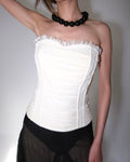 Draped White Bustier