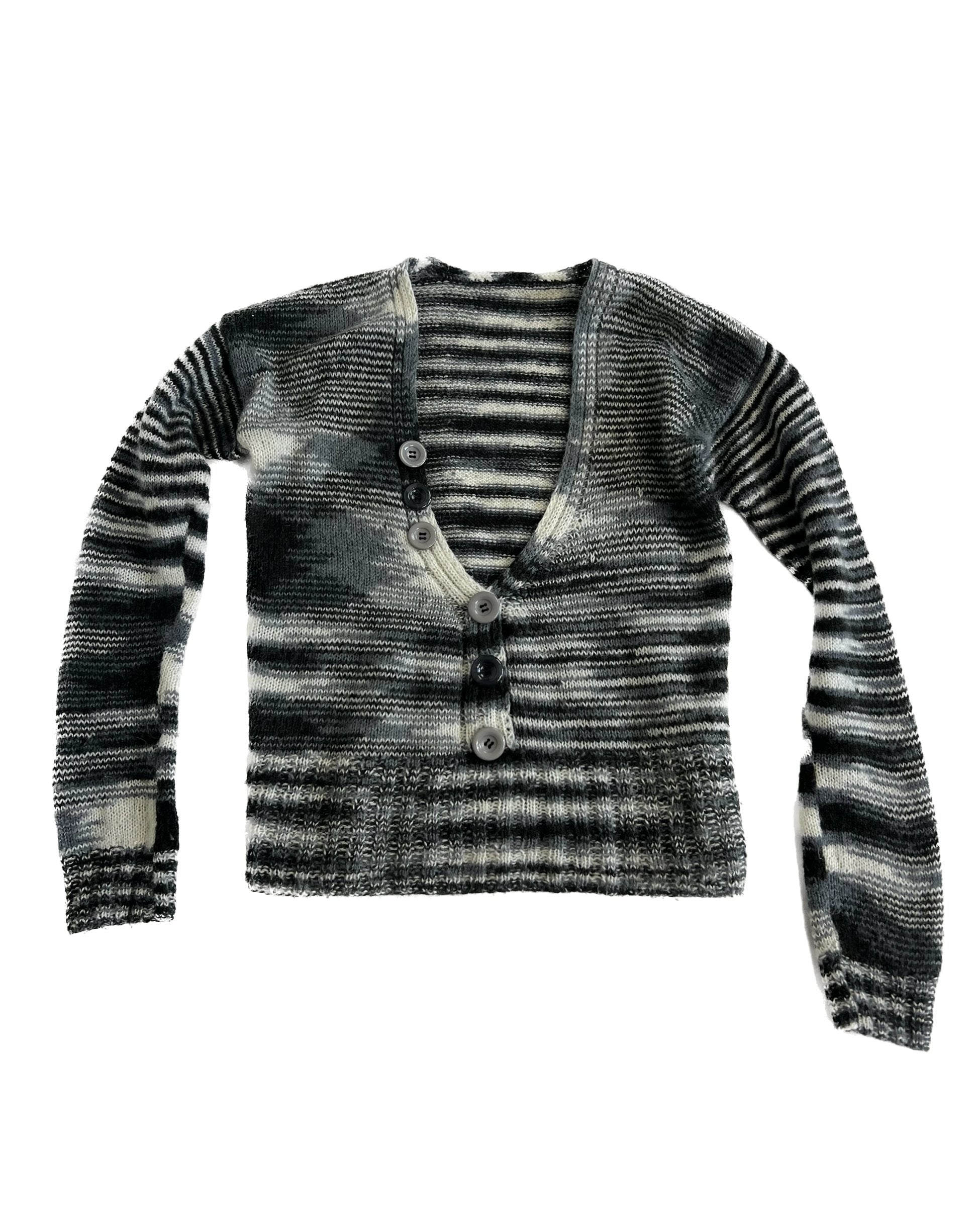 Gray Striped Wool Sweater
