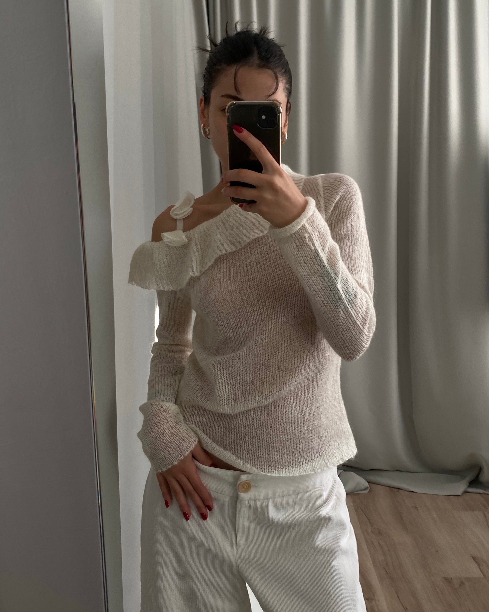 Single Strap Knitted Sweater