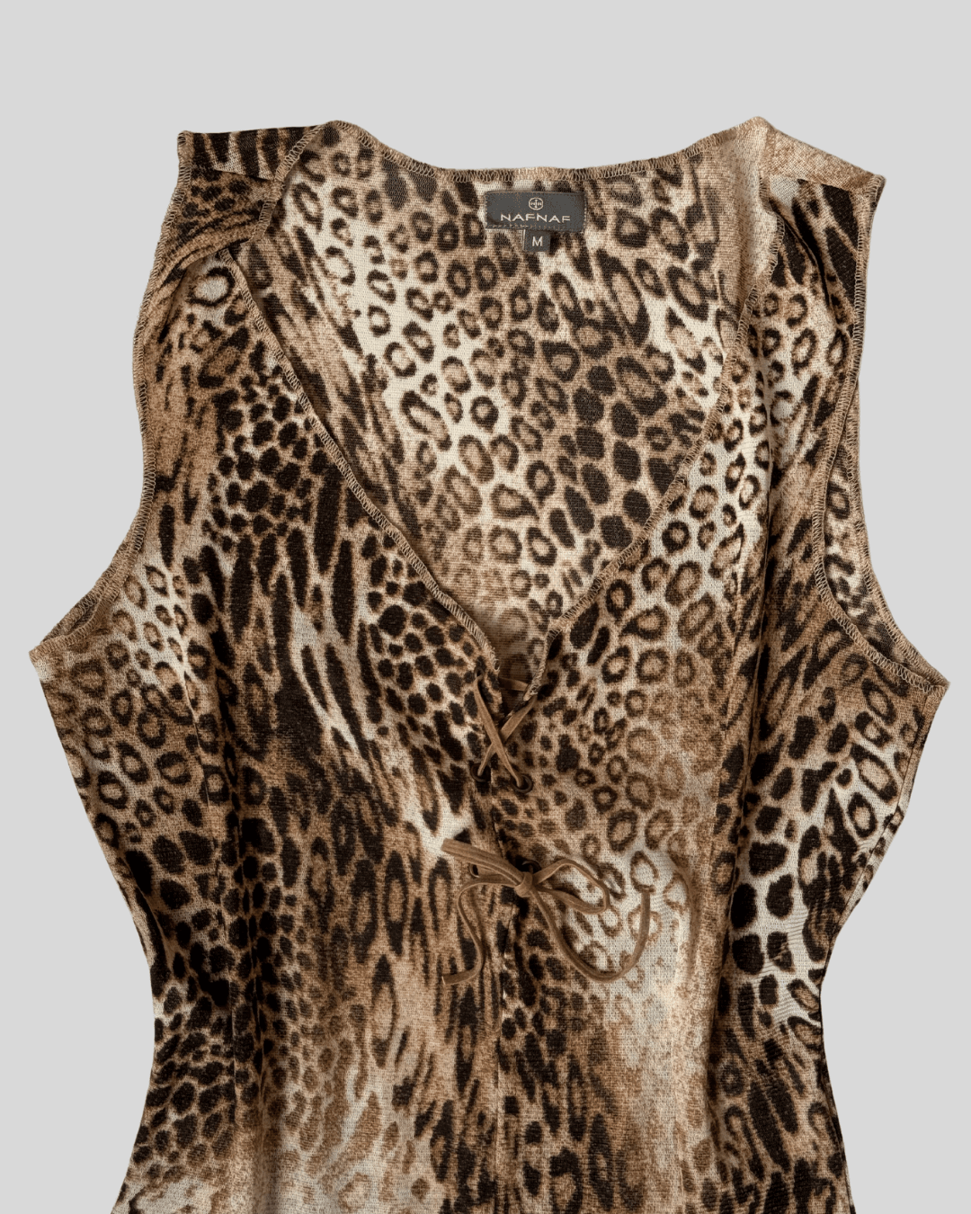 Leopar Desenli Transparan Üst