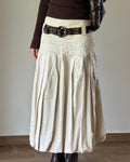 Belted Long Balloon Skirt
