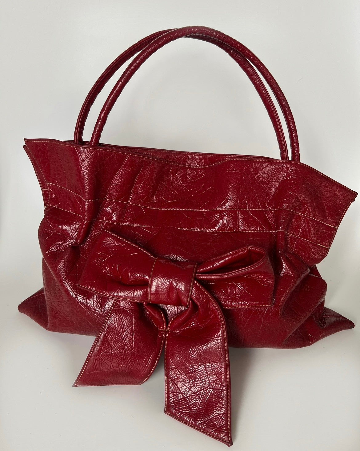 Red Vintage Bag with Ribbon Detail