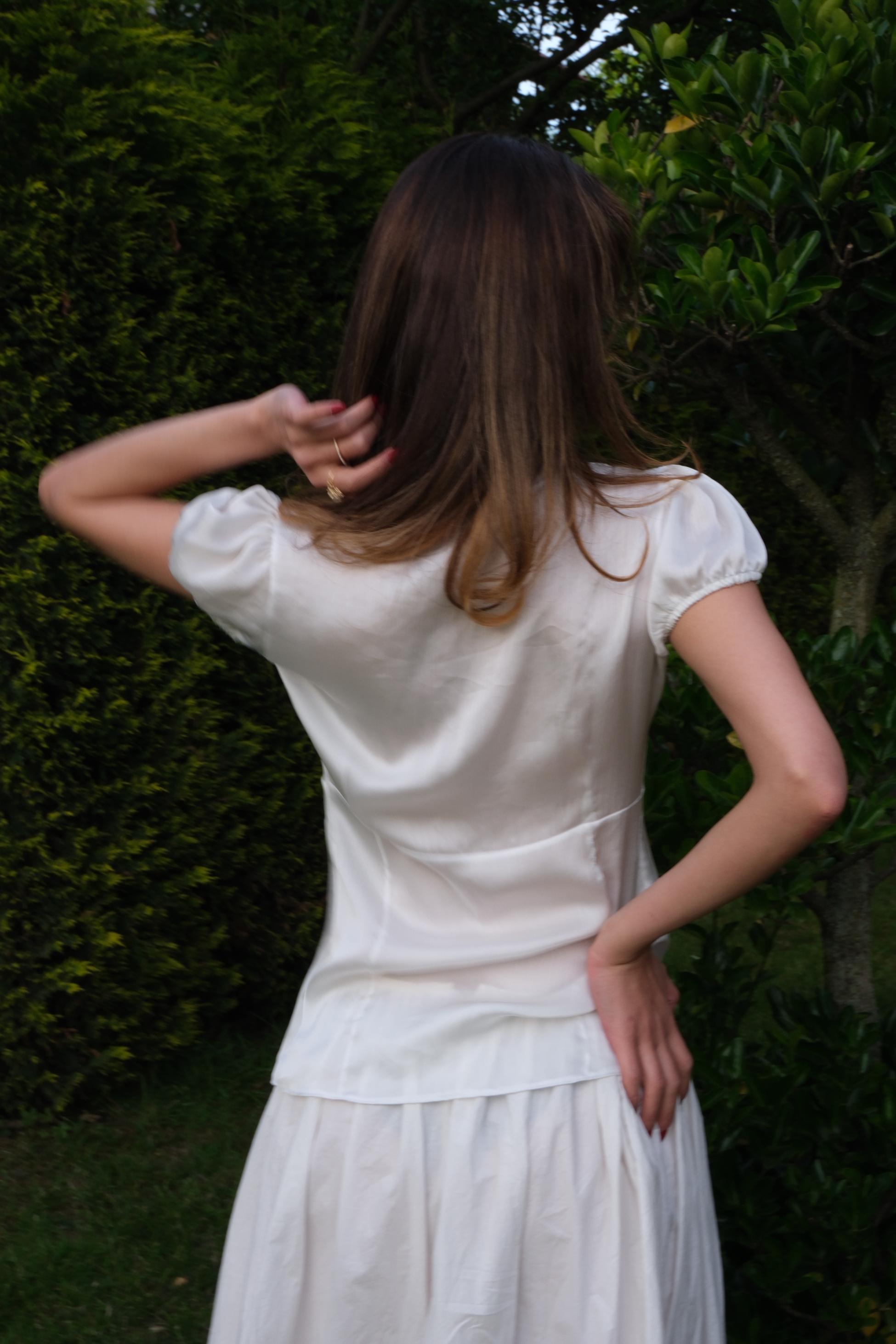 Ecru Blouse with Collar Detail