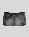 Gray Super Mini Denim Skirt