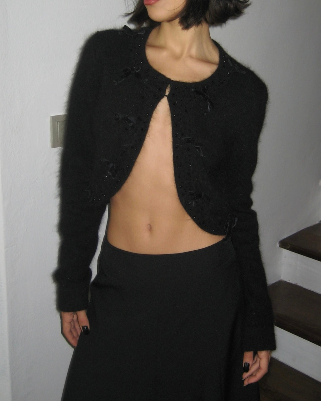 Angora Black Cardigan