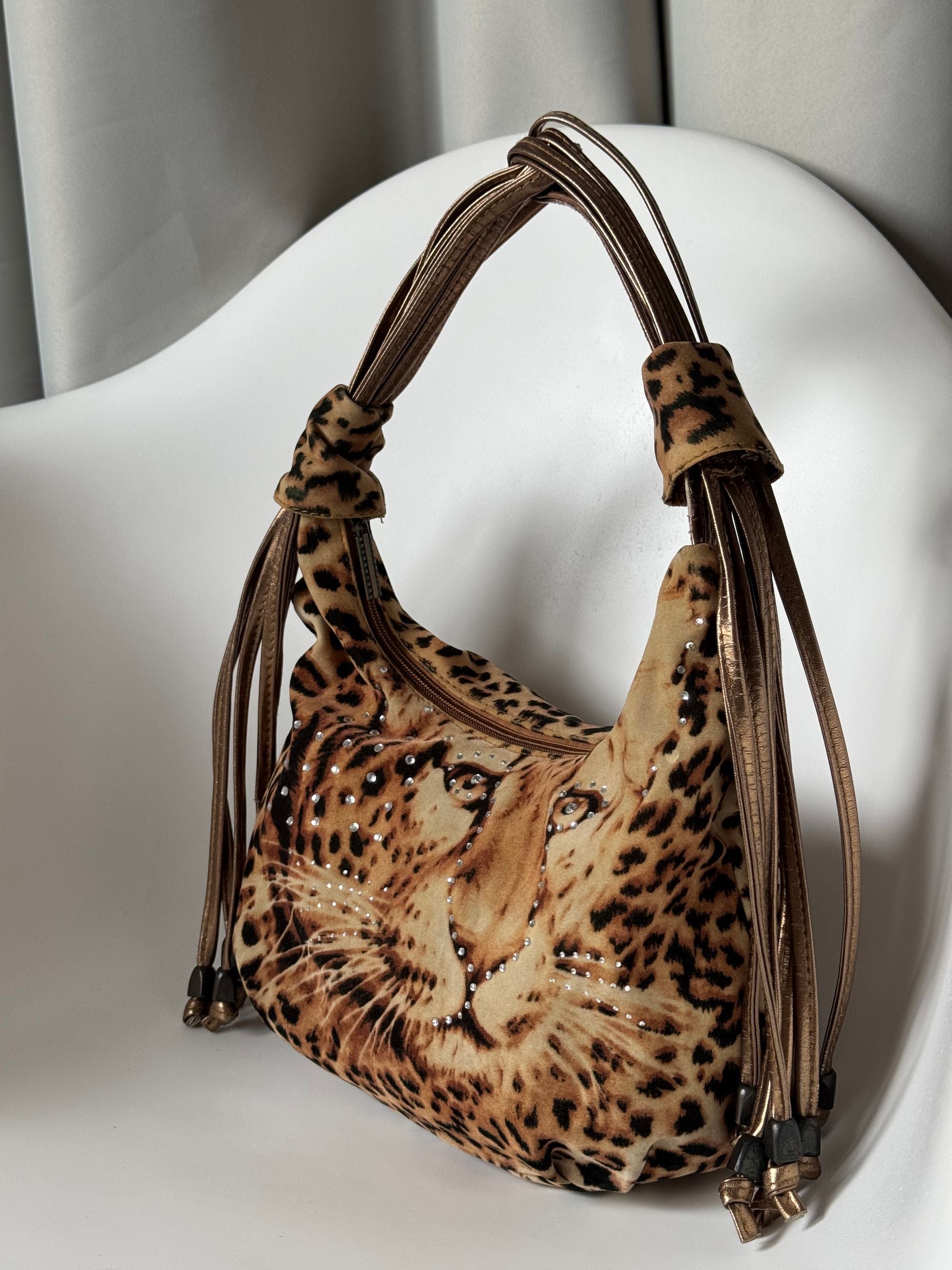 Leopar Vintage Kol Çantası
