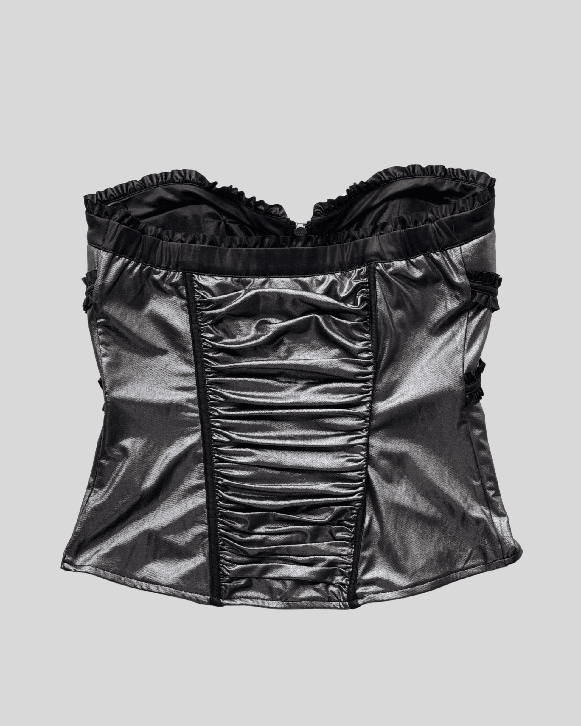 Bebe Shiny Gray Bustier