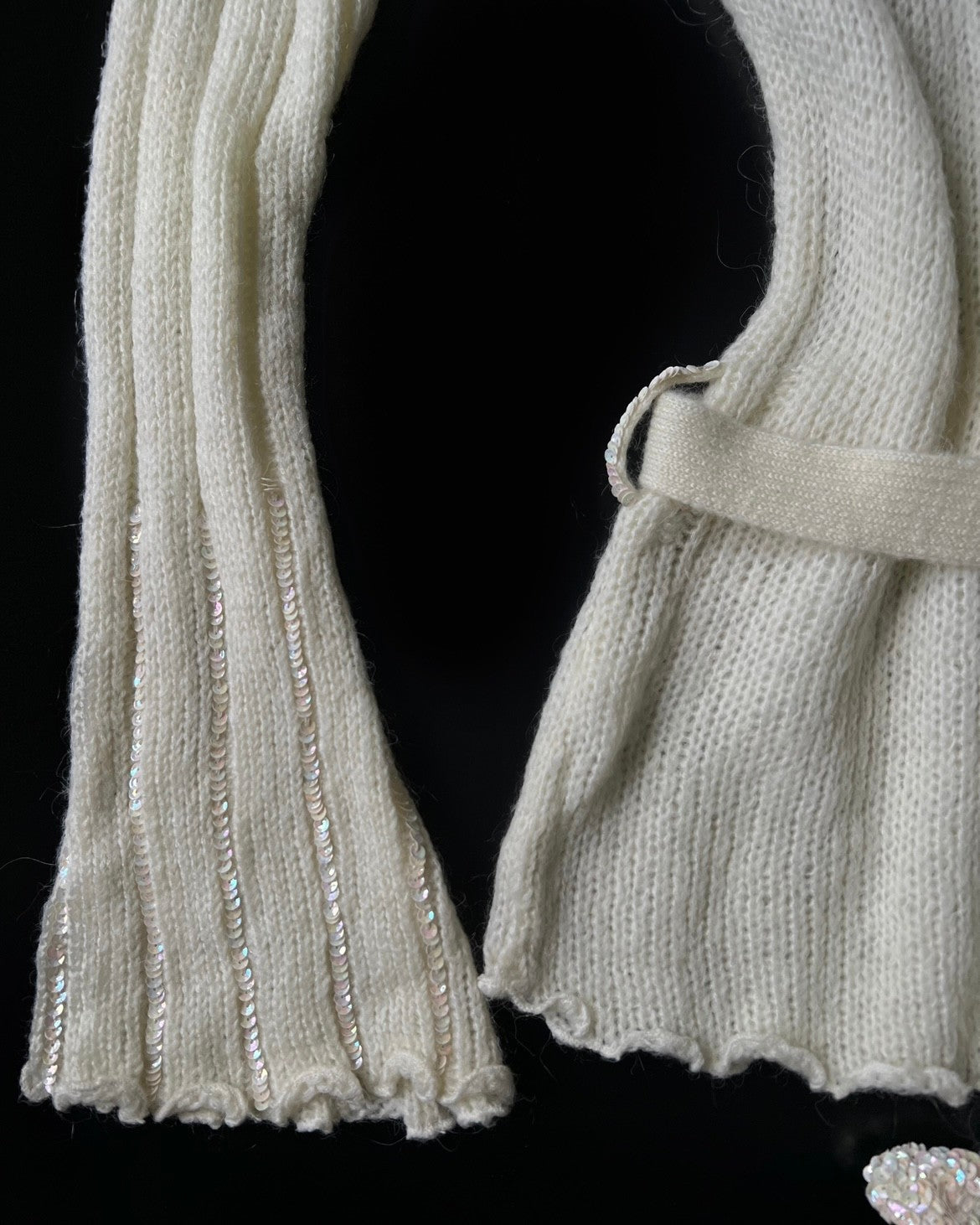 Asymmetrical Collar Cream Sweater