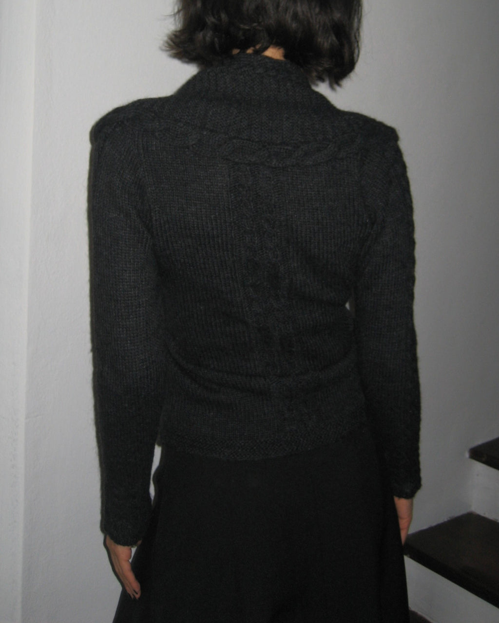 Anthracite Tie-Down Cardigan