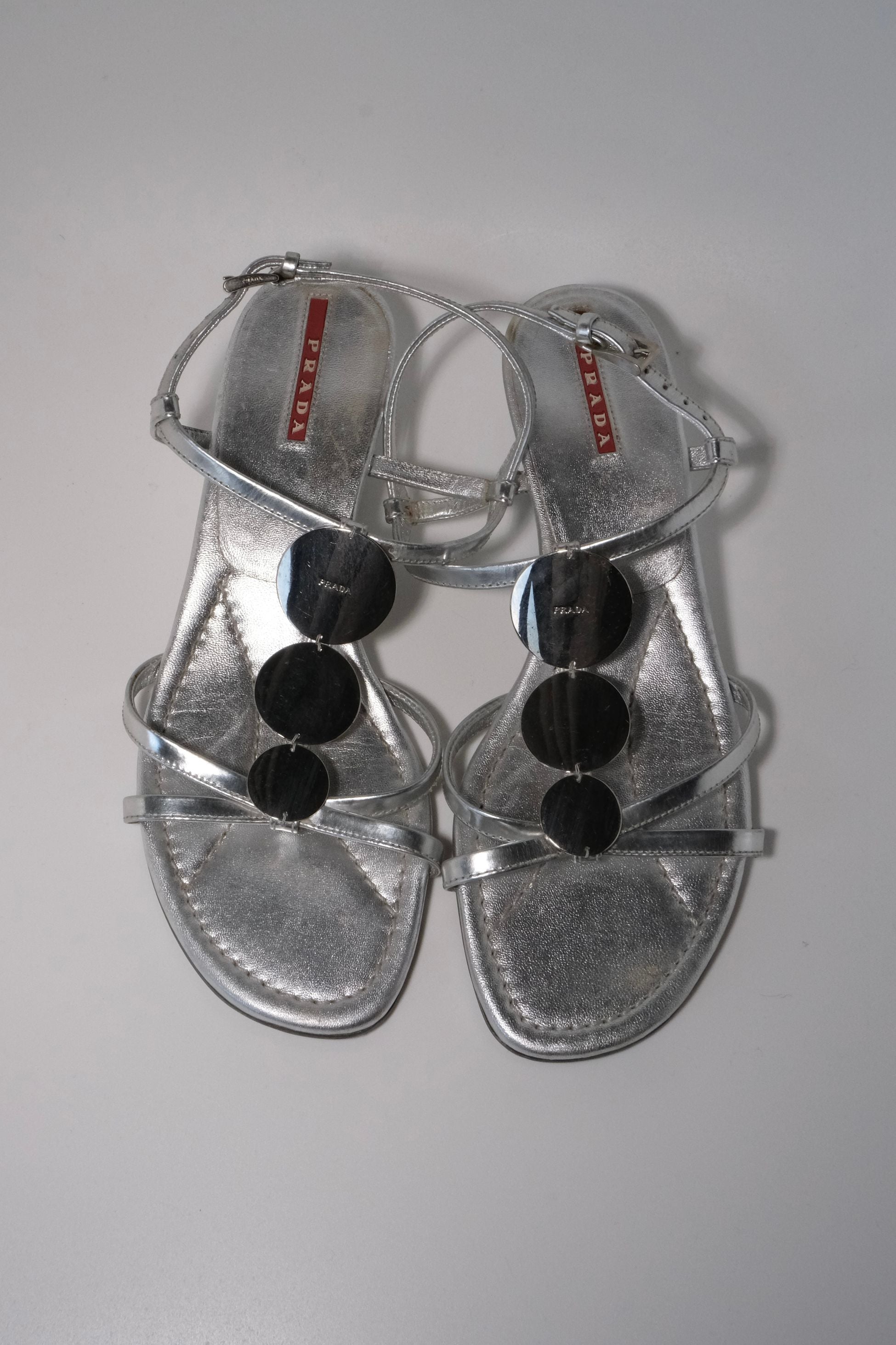 Prada Gümüş Sandalet
