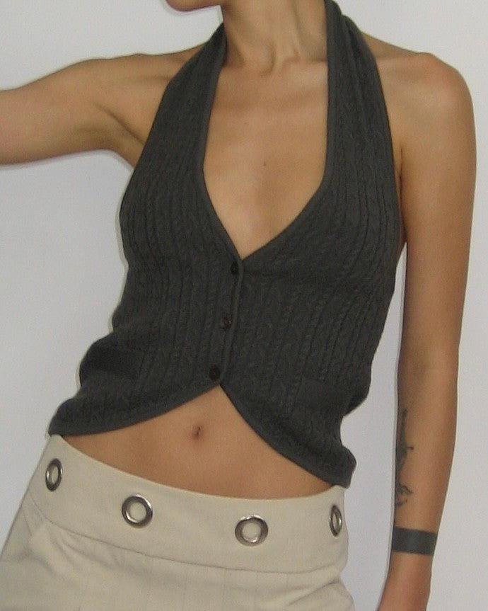 Gray Knit Vest