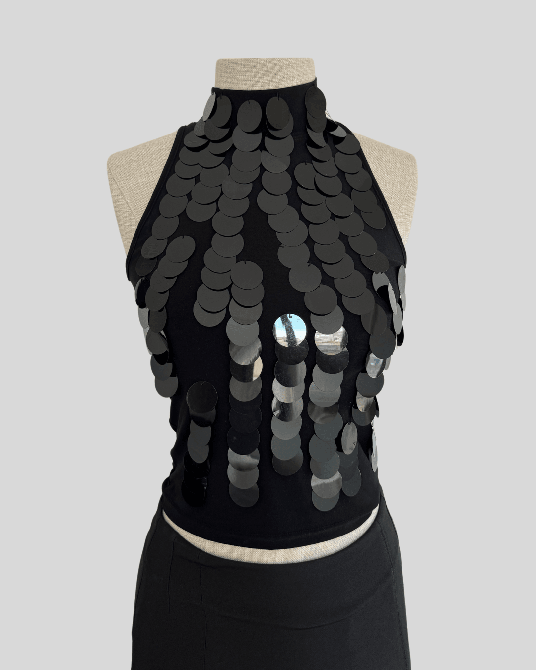 Sequined Black Blouse