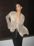 Leopard Print Tie-Down Shirt