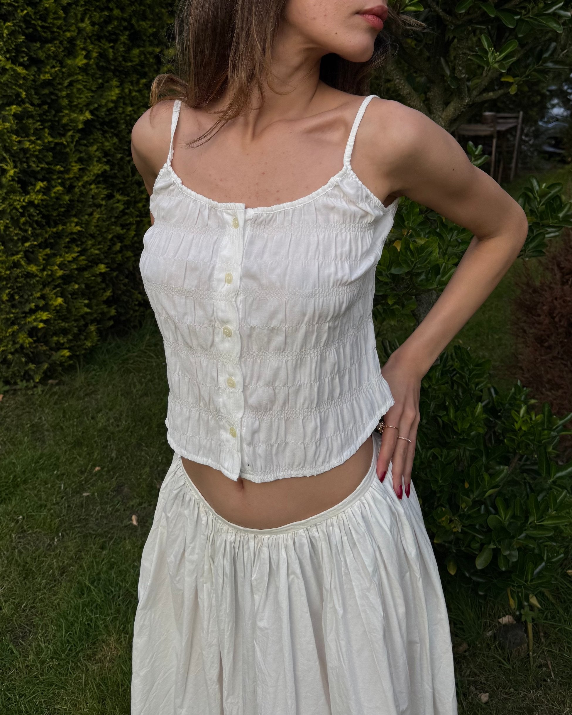 Gathered Detailed Strappy Top