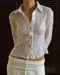 Lace Shirt with Satin Detail