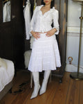 White Skirt with Bow Detail