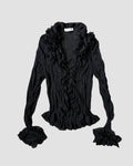 Tied Black Tulle Blouse
