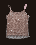 Vakko Lace Sequined Strap